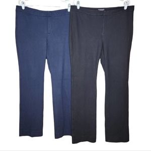 NYDJ Lift Tuck Tech Boot Cut Dress Pants Bundle Back Navy Slimming Plus Size 16